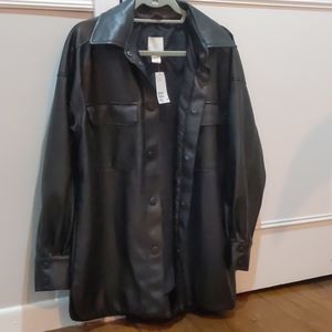 NWT H&M Oversize Faux Leather Shirt